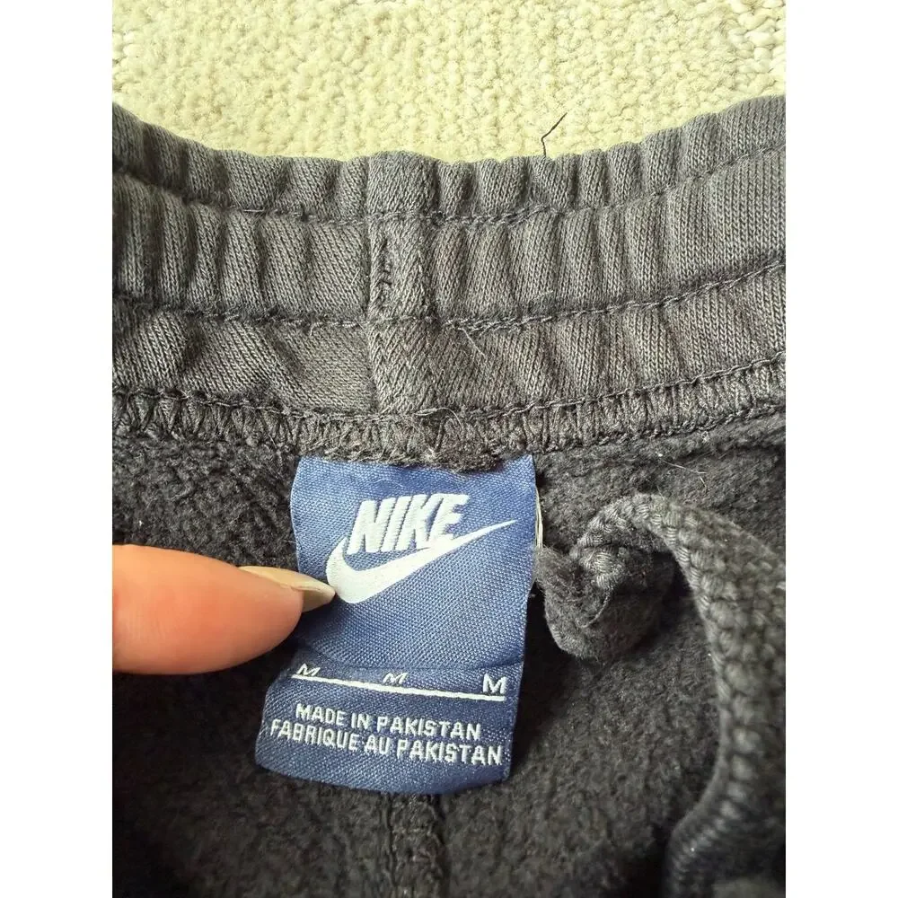 Nike Fleece Sweatpants Pants Mens Heavy Baggy Wide Leg Open Bottom